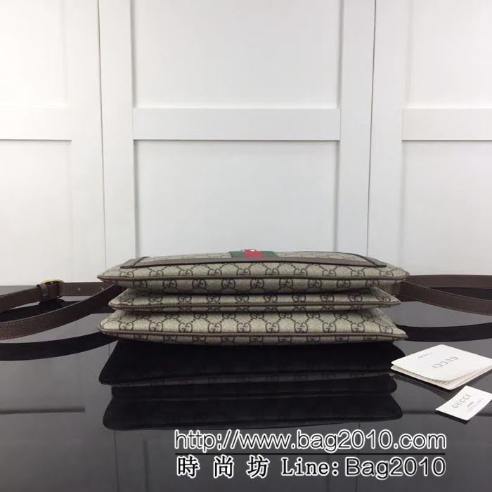 GUCCI古馳原單 新款專櫃品質高仿原單實物實拍523354 啡pvc啡皮單肩斜挎包 HY1129